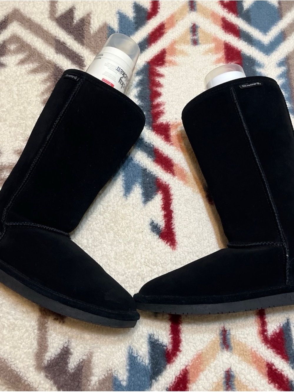 BearPaw Black Suede Short Winter Boot